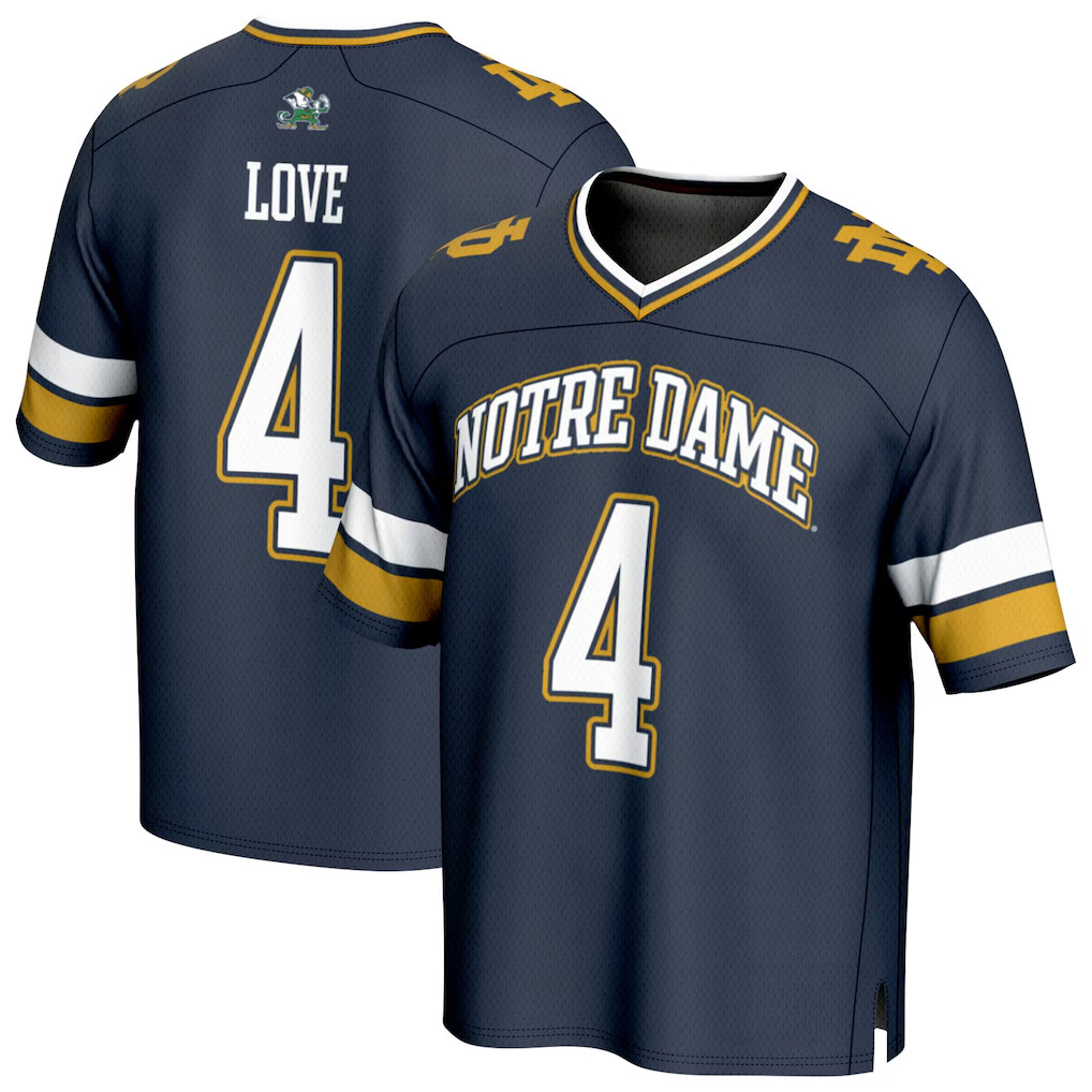#4 Jeremiyah Love Jersey Shirt Notre Dame Merch Notre Dame Fighting Irish GameDay Greats Jersey