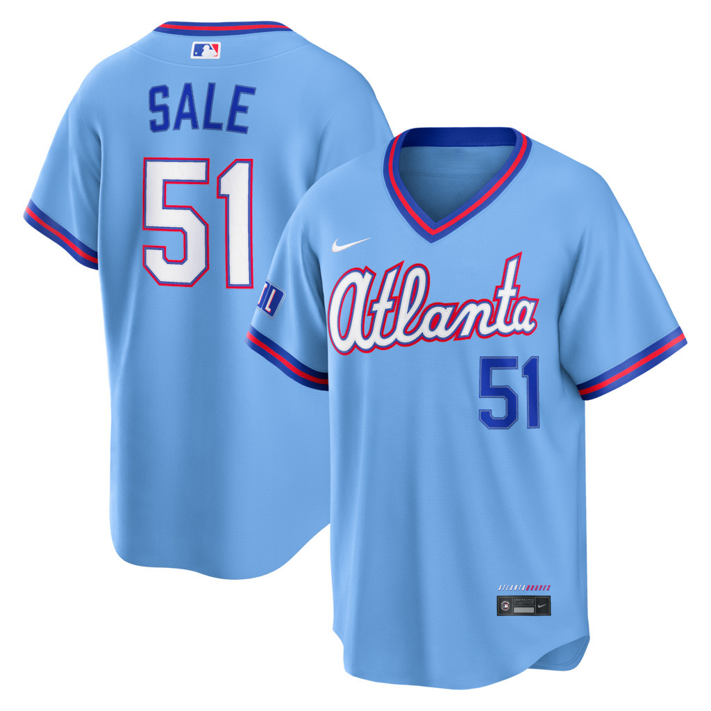 #51 Chris Sale Atlanta Braves 2026 City Connect Jersey Shop Braves Merch Baseball Fan Gifts