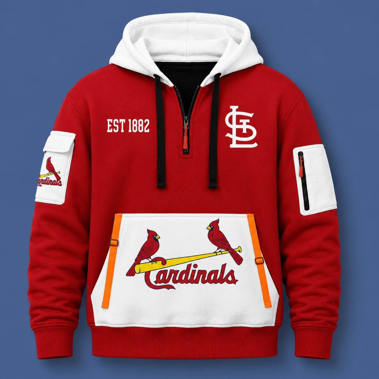 2026 Cardinals EST 1882 Quarter Zip Hoodie St Louis Cardinals Merch Cool Baseball Gifts