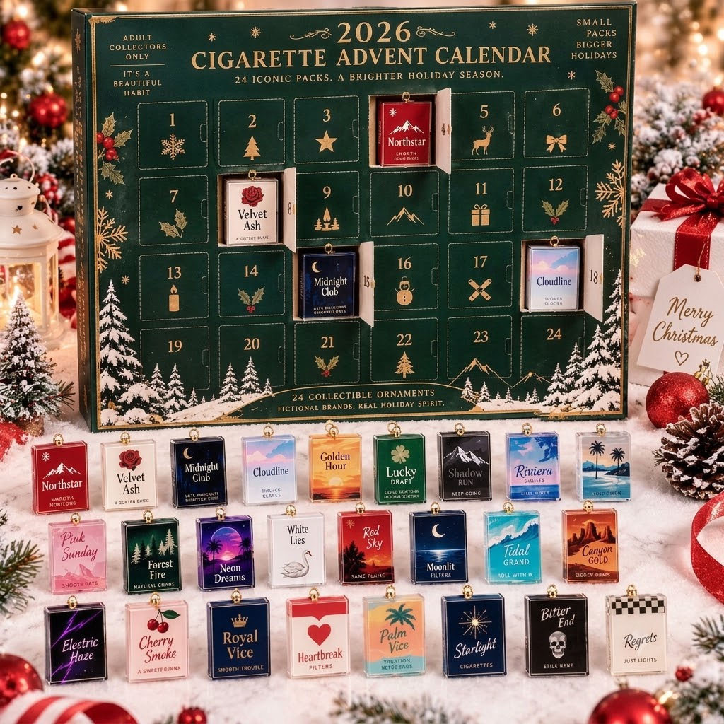 2026 Cigarette Advent Calendar 24 Collectible Acrylic Christmas Tree Ornaments Gift For Xmas