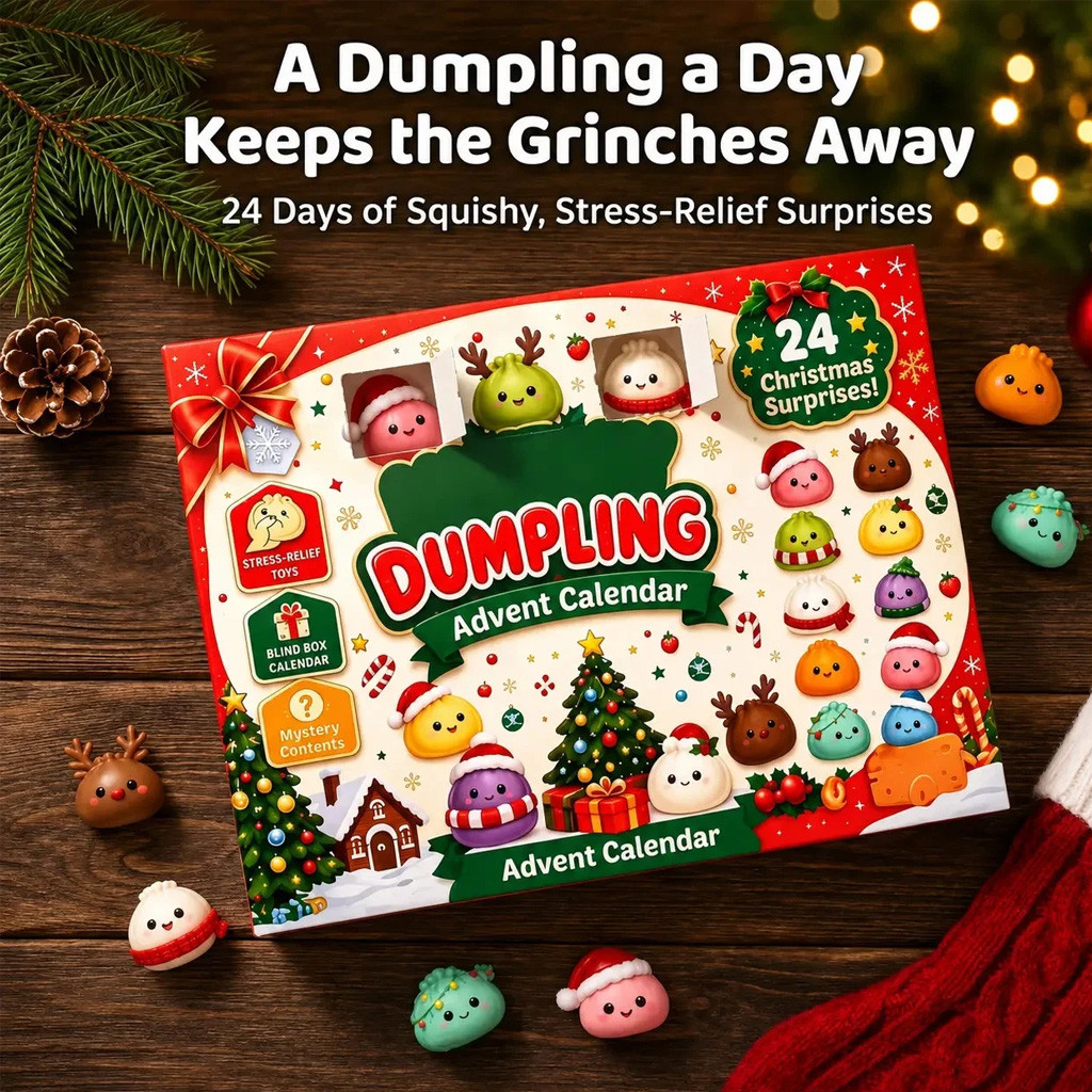 2026 Dumpling Squishy Advent Calendar Christmas Blind Box Stress Relief Toys Holiday Gifts