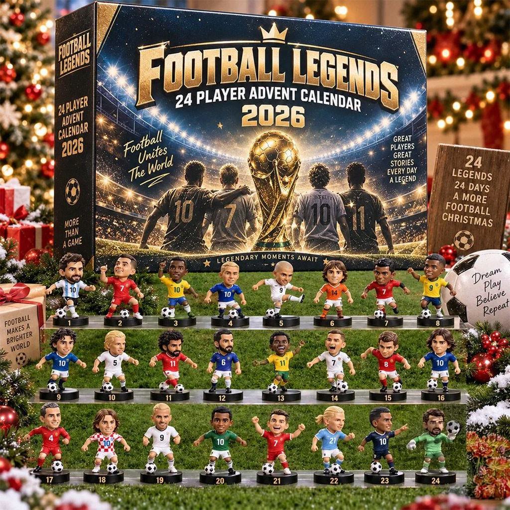 2026 Football Legends Advent Calendar 24 Player Christmas Ornaments Xmas Gift For Football Fans