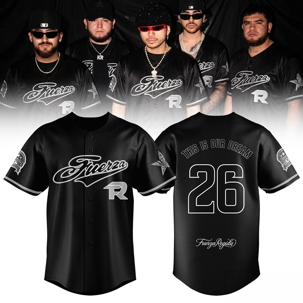 2026 Fuerza Regida This Is Our Dream Stadium Tour Baseball Jersey Fuerza Regida Concert Merch