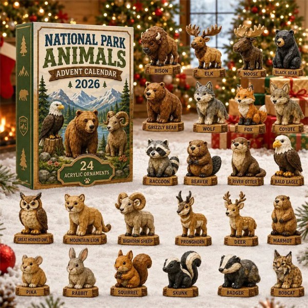 2026 National Park Animals Advent Calendar 24 Acrylic Ornaments Christmas Gifts For Friends - Image 2