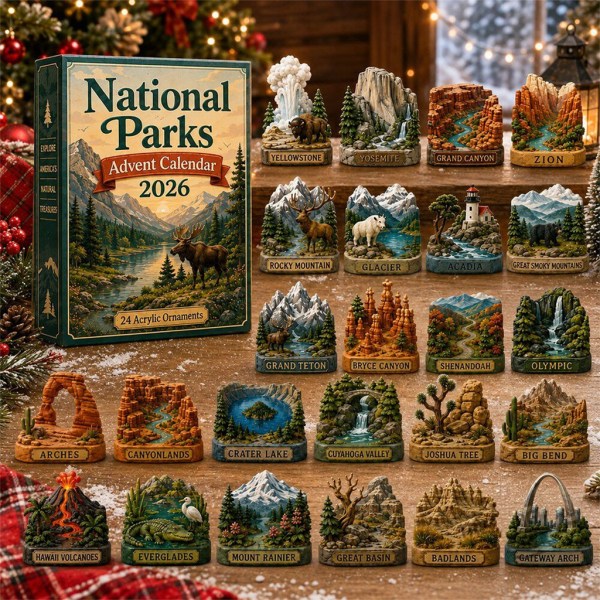 2026 National Parks Advent Calendar With 24 Acrylic Ornaments Christmas Gift For Dad - Image 2