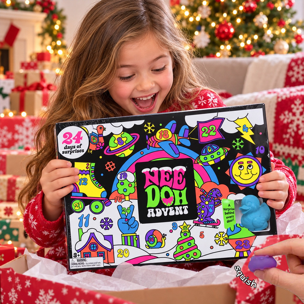 2026 NeeDoh Advent Calendar Squishy Toys 24 Days Schylling NeeDoh Merch Christmas Gifts For Kids - Image 3