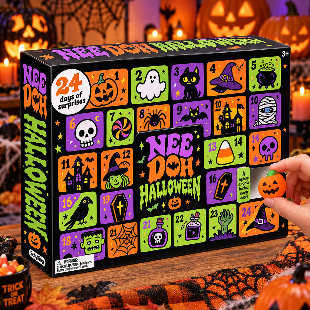 2026 NeeDoh Halloween Advent Calendar 24 Days Of Spooky Ornaments NeeDoh Merch Halloween Gifts - Image 4