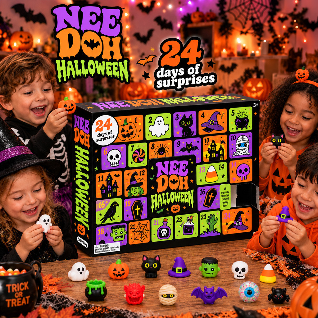 2026 NeeDoh Halloween Advent Calendar 24 Days Of Spooky Ornaments NeeDoh Merch Halloween Gifts