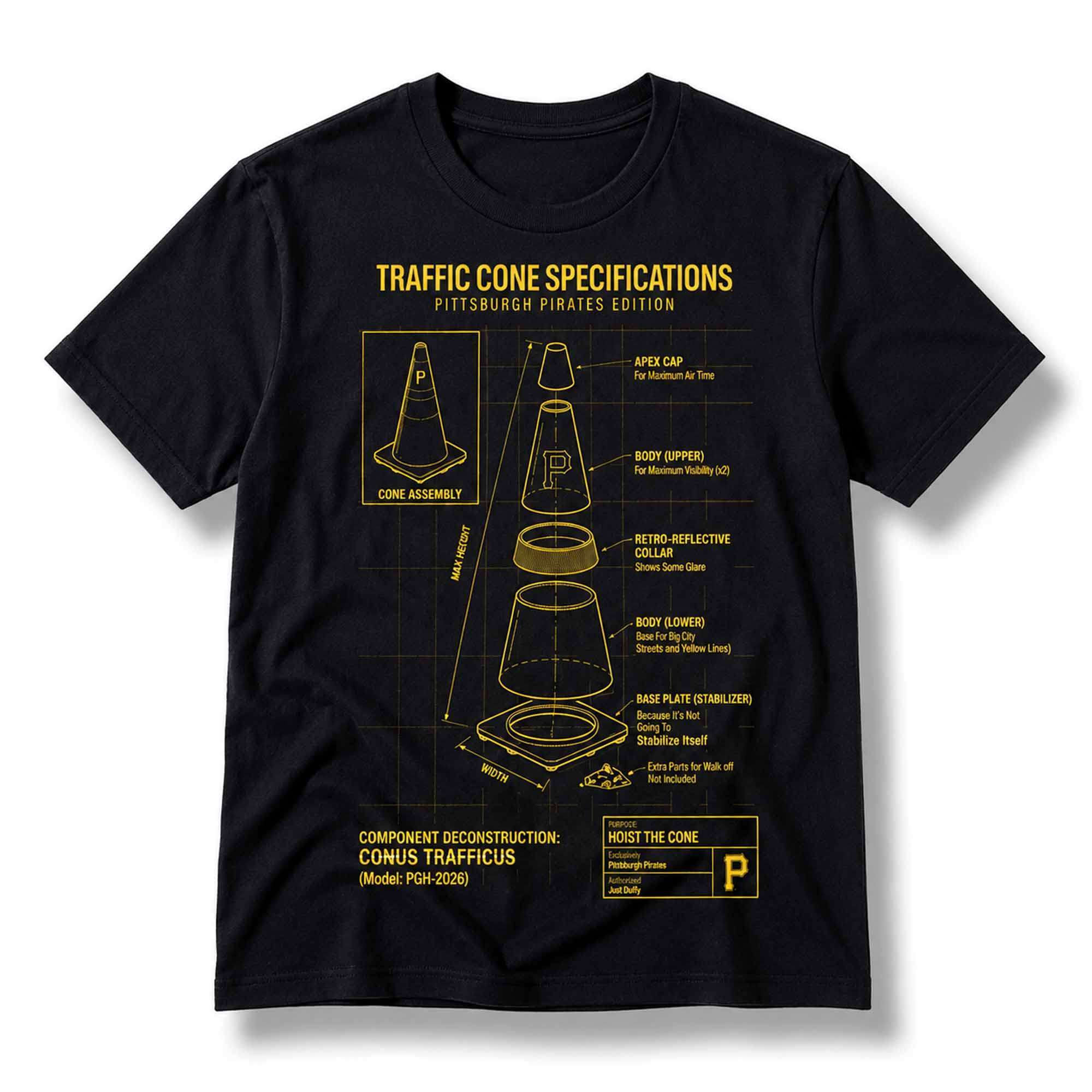 2026 Pirates Traffic Cone Specifications Free T-Shirt Pittsburgh Pirates Merch Gifts For Fans