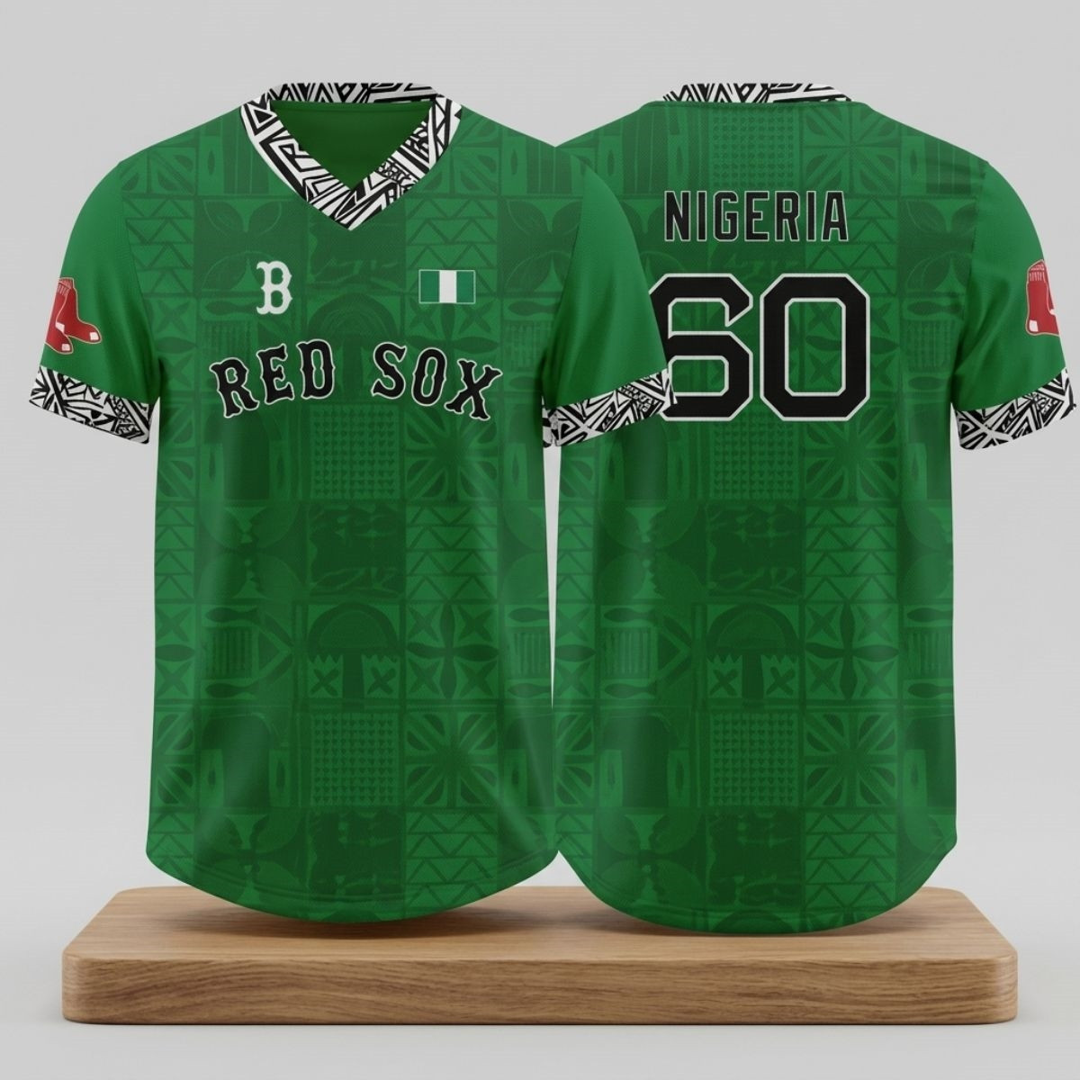 2026 Red Sox Nigerian V-Neck Shirt Red Sox Merch Birthday Ideas For Husband
