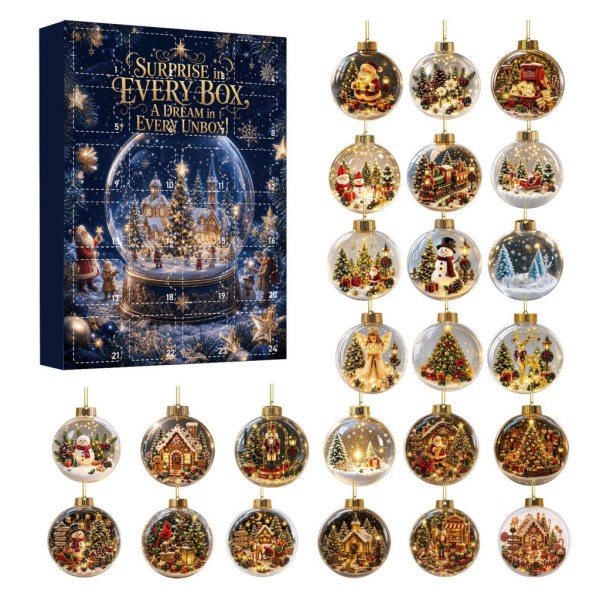 24 Day Christmas Mystery Ornaments Advent Calendar Christmas Tree Ornament Holiday Decor - Image 2
