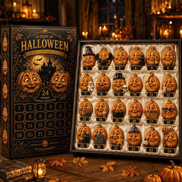24 Day Halloween Countdown Advent Calendar Funny Pumpkin Halloween Holiday Decorations - Image 2