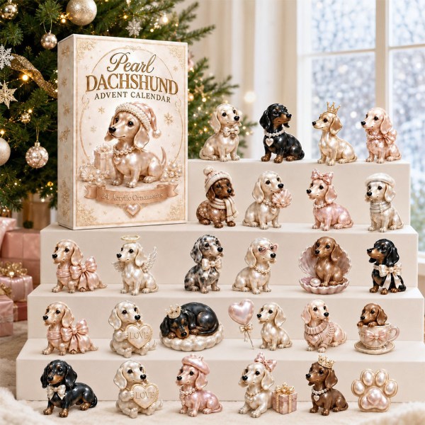 24-Day Pearl Dachshund Advent Calendar 2026 Christmas Countdown Gifts For Dachshund Lovers - Image 2