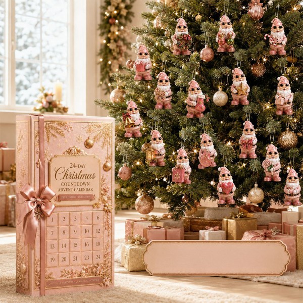 24-Day Pink Dwarf Christmas Countdown Advent Calendar Cute Holiday Gifts for Dwarf Lovers - Image 2