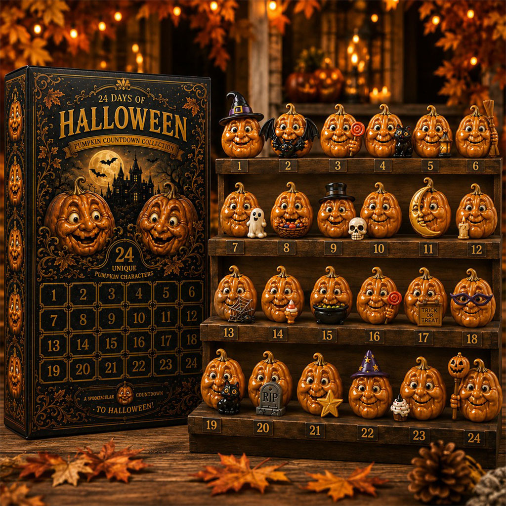 24-Day Pumpkin Ornament Halloween Countdown Advent Calendar Spooky Home Decor Gifts Ideas