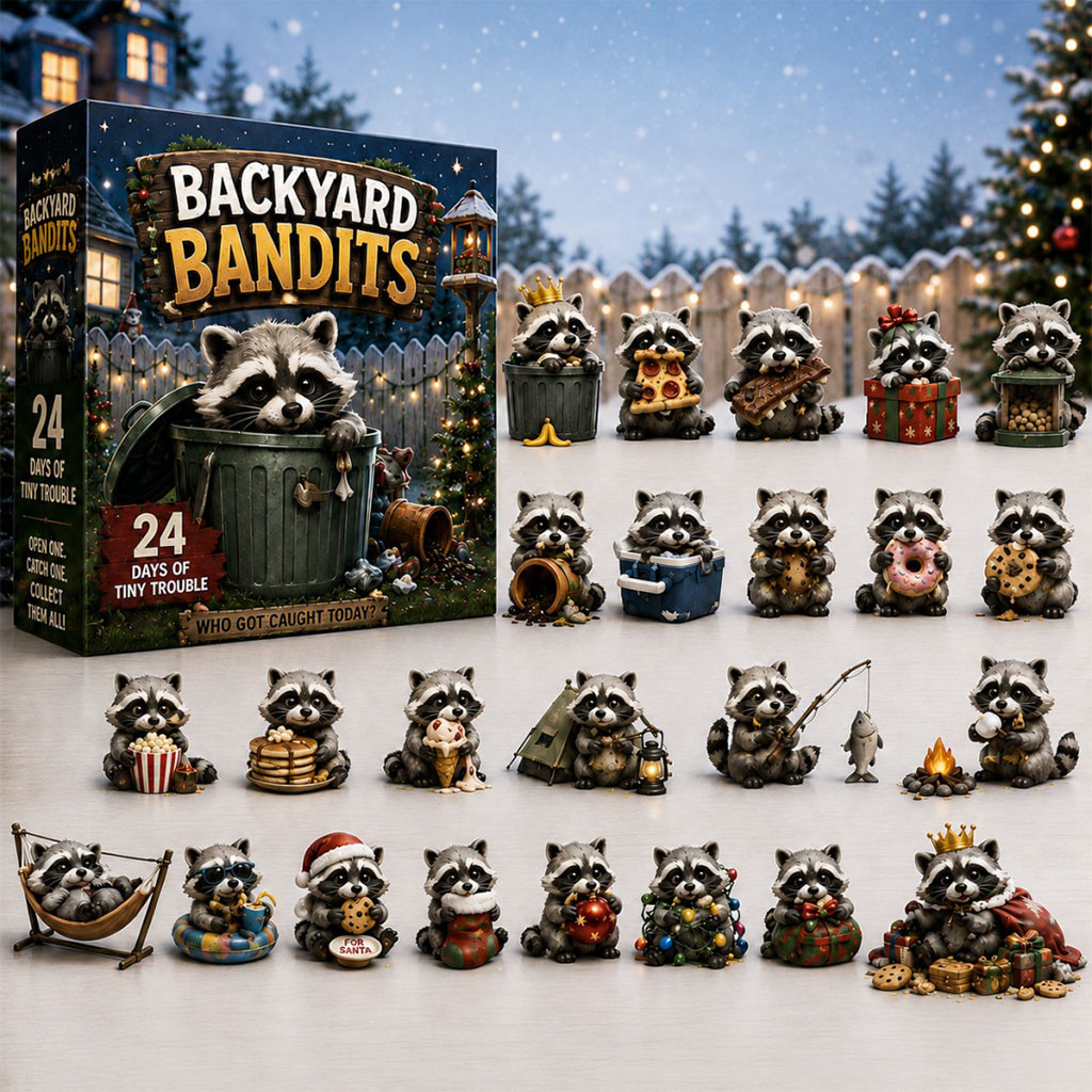 24 Days of Backyard Bandits Advent Calendar Christmas Ornaments Gifts For Raccoon Lovers
