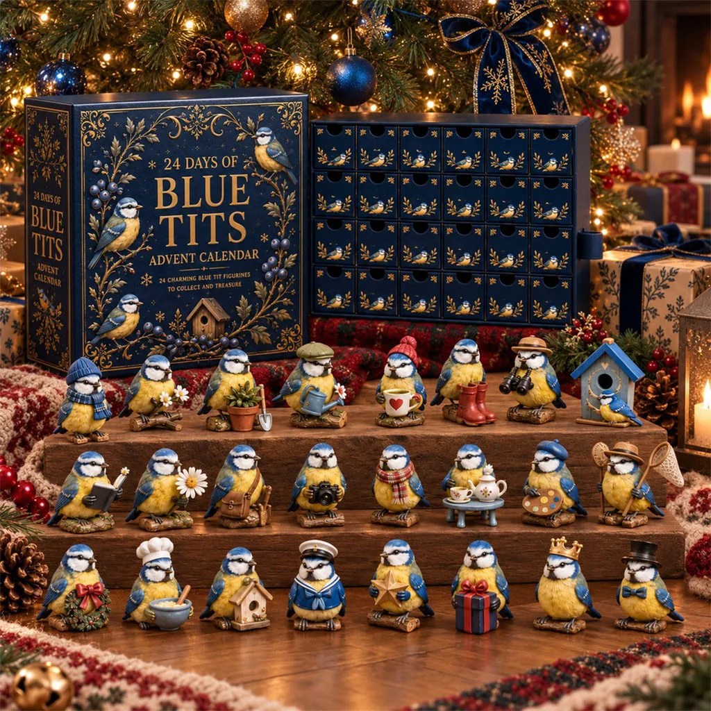 24 Days of Blue Tit Christmas Advent Calendar Christmas Ornaments Gifts For Bird Lovers