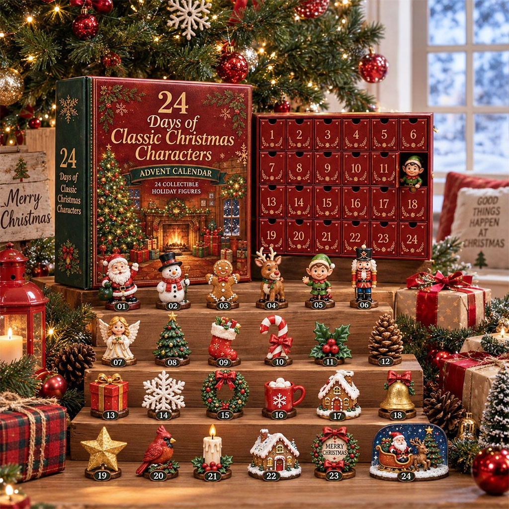 24 Days of Christmas Santa Characters Advent Calendar Xmas Tree Ornaments Holiday Home Decor