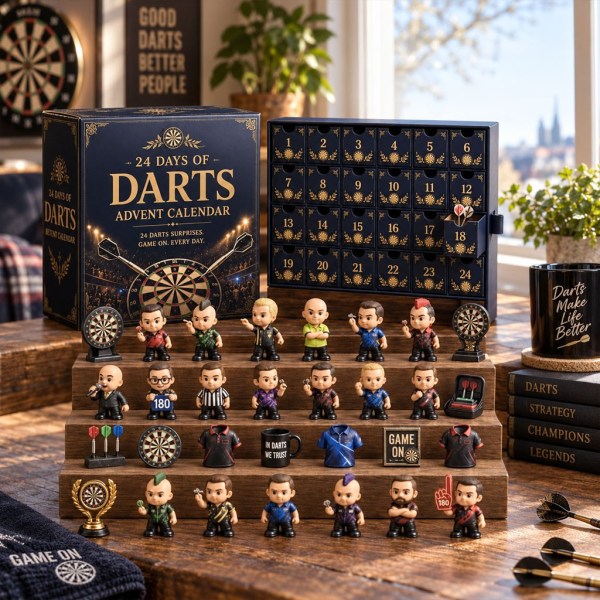 24 Days Of Darts Advent Calendar Christmas Ornaments Xmas Gift For Darts Lovers - Image 2