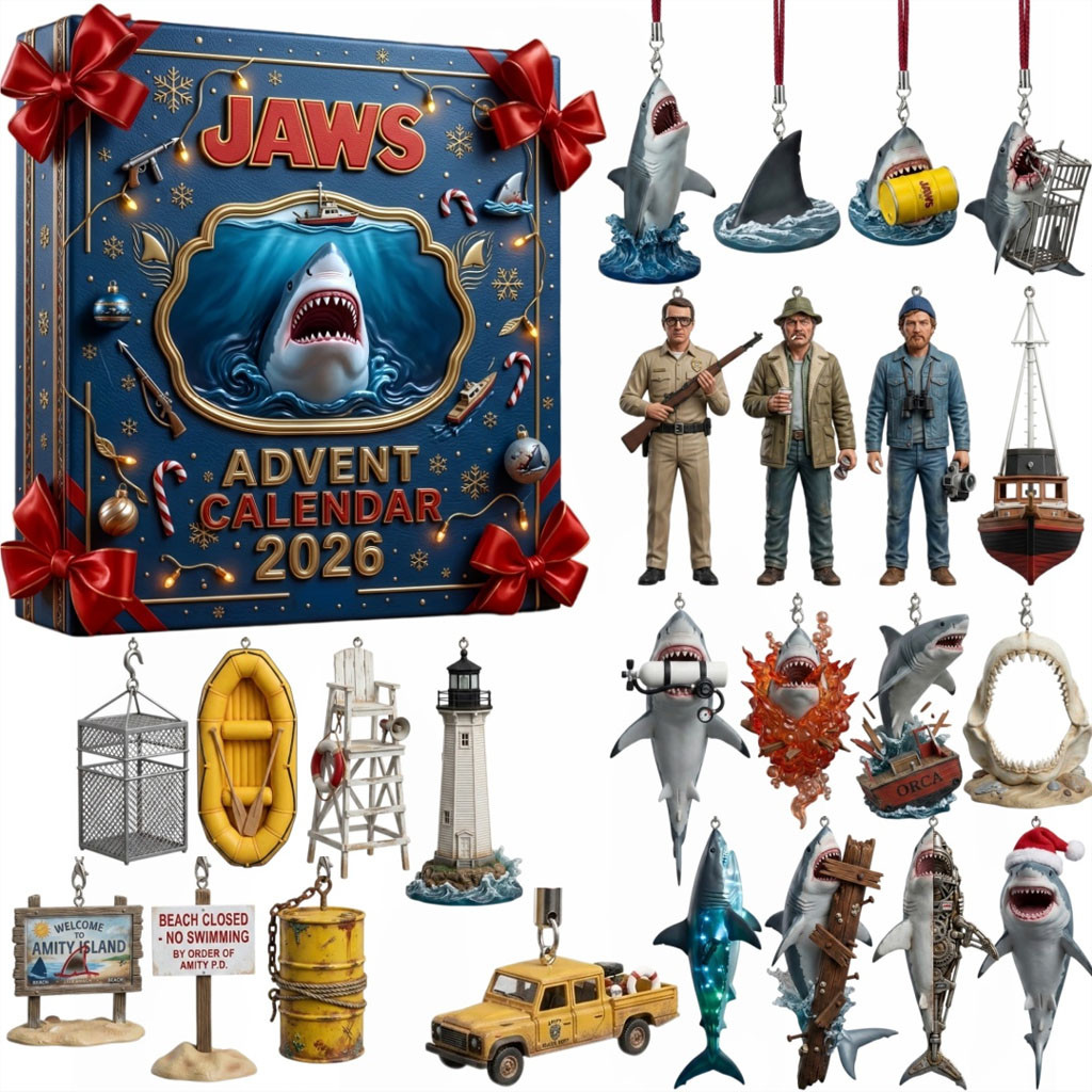 24 Days of Jaws Advent Calendar Christmas Tree Ornaments Jaws Movie Merch Gift For Fans