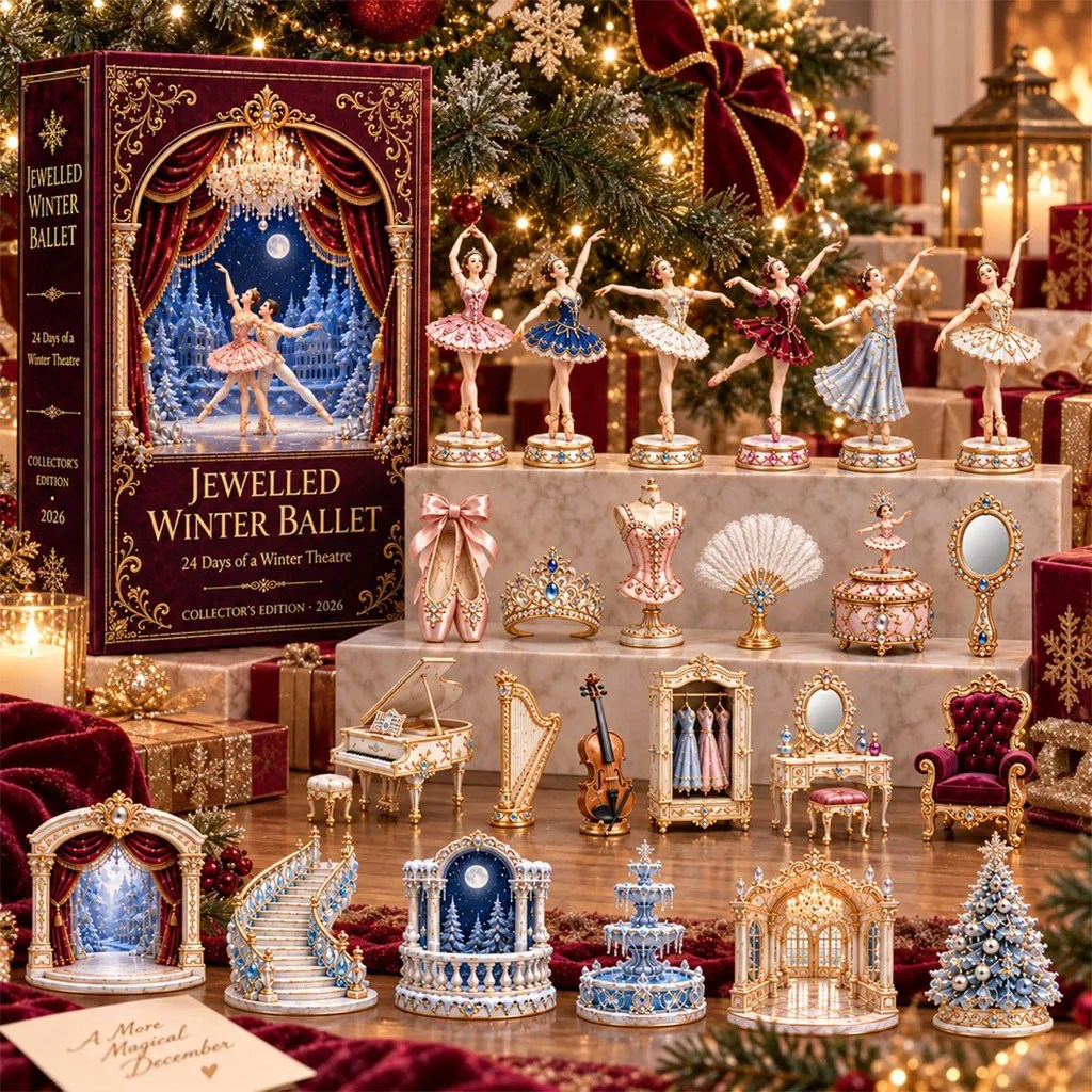 24 Days of Jewelled Winter Ballet Advent Calendar Christmas Tree Ornaments Gifts For Xmas