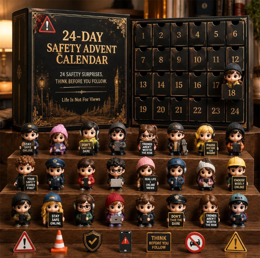 24 Days of Safety Advent Calendar Christmas Ornaments Countdown Box Gifts For Xmas