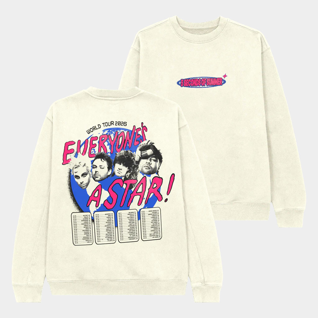 5SOS Merch 2026 Everyone's A Star World Tour 2026 Sweatshirt 5 Seconds Of Summer Crewneck
