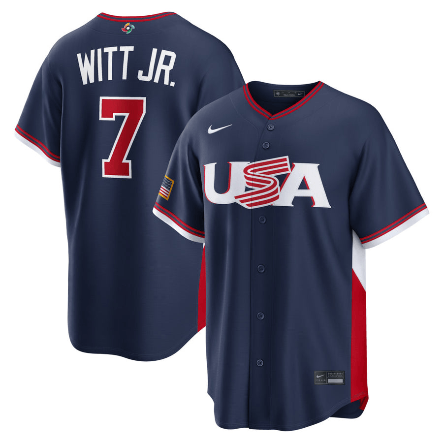 7 Bobby Witt Jr USA 2026 World Baseball Classic Baseball Jersey Team USA WBC 2026 Merch White - Image 2