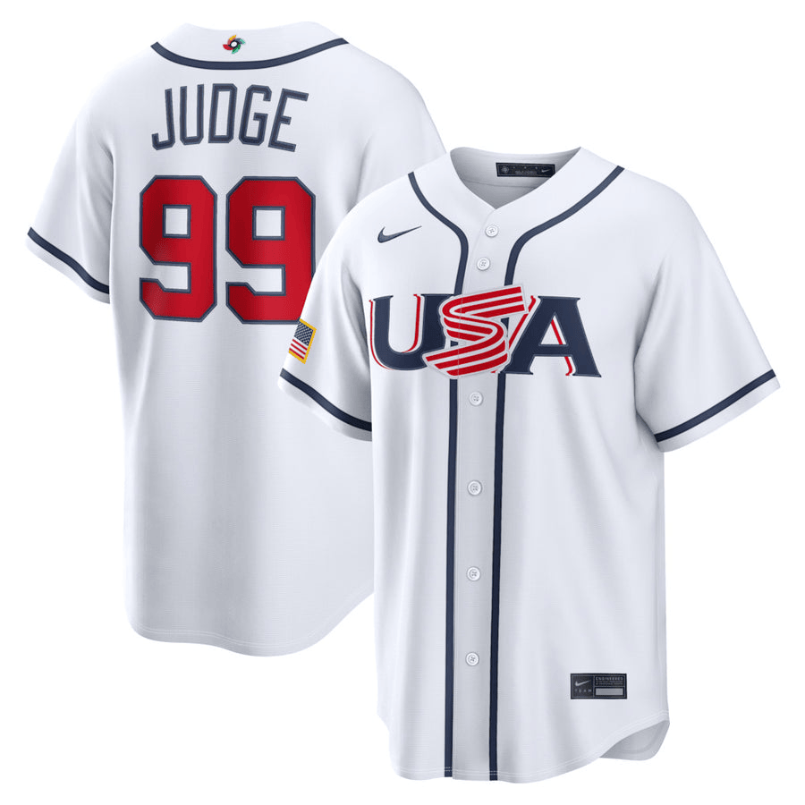 99 Aaron Judge USA 2026 World Baseball Classic Baseball Jersey Team USA WBC 2026 Merch White