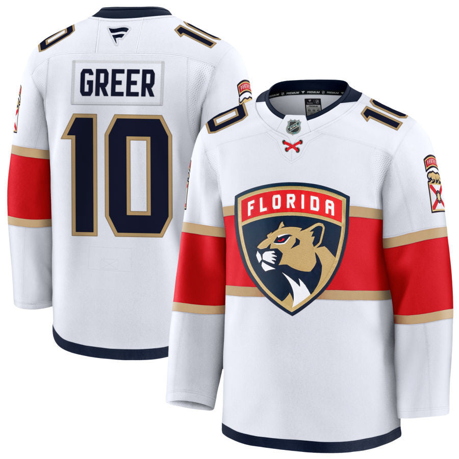 A.J. Greer Florida Panthers 2025 Away Jersey - White 1 A.J. Greer Florida Panthers 2025 Away Jersey - White