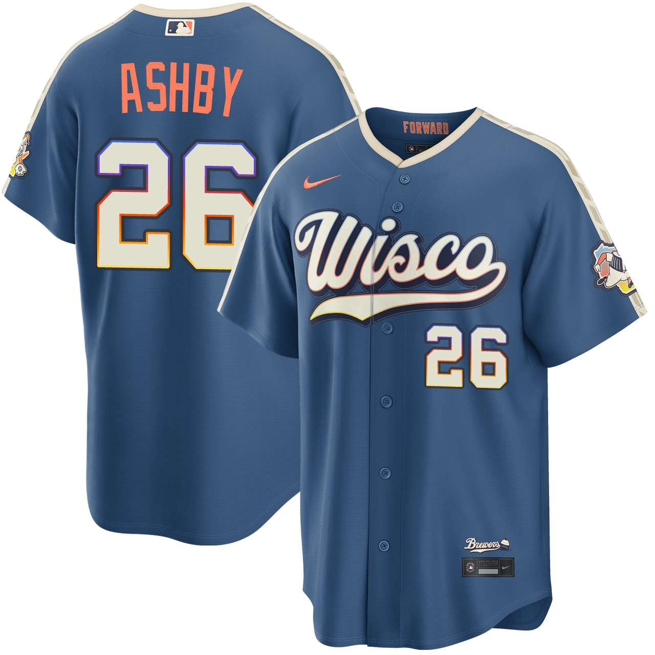 Aaron Ashby Milwaukee Brewers 2026 City Connect Stadium Jersey - Mineral Blue