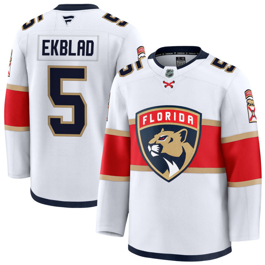 Aaron Ekblad Florida Panthers 2025 Away Jersey - White 1 Aaron Ekblad Florida Panthers 2025 Away Jersey - White