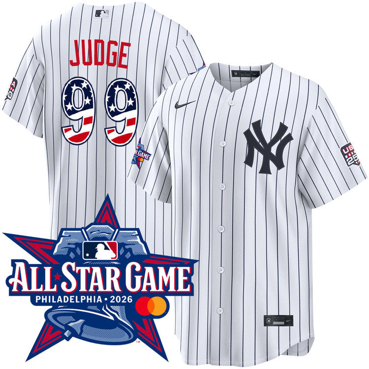 Aaron Judge New York Yankees 2026 All-Star Edition Stars & Stripes Home Jersey - White