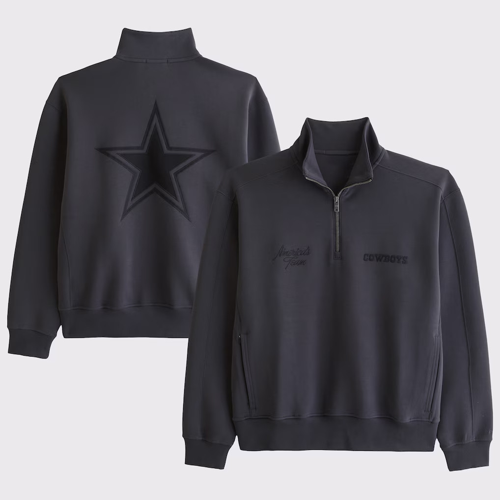 Abercrombie & Fitch x NFL Merch 2026 Dallas Cowboys America's Team Half-Zip Sweatshirt Cowboys Merch