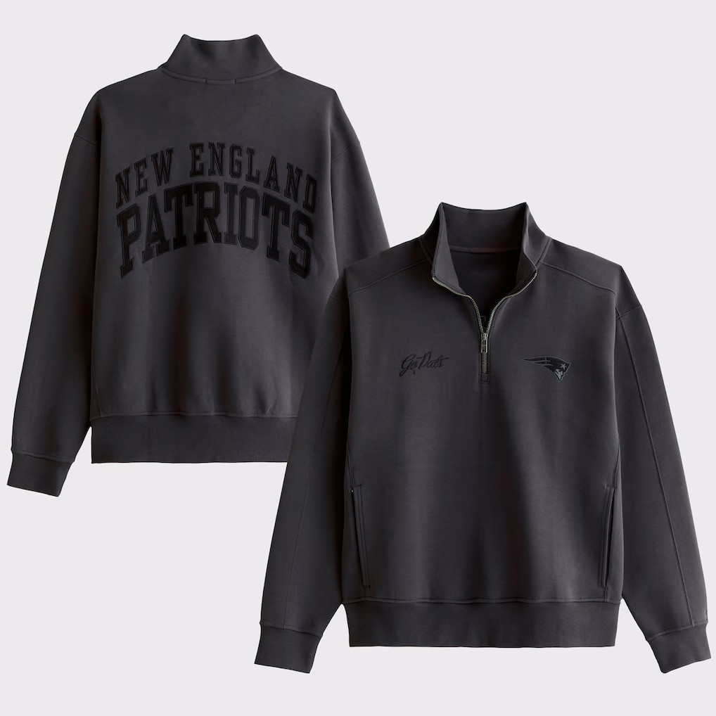 Abercrombie & Fitch x NFL Merch 2026 New England Patriots Game Day Half-Zip Sweatshirt Pats Merch