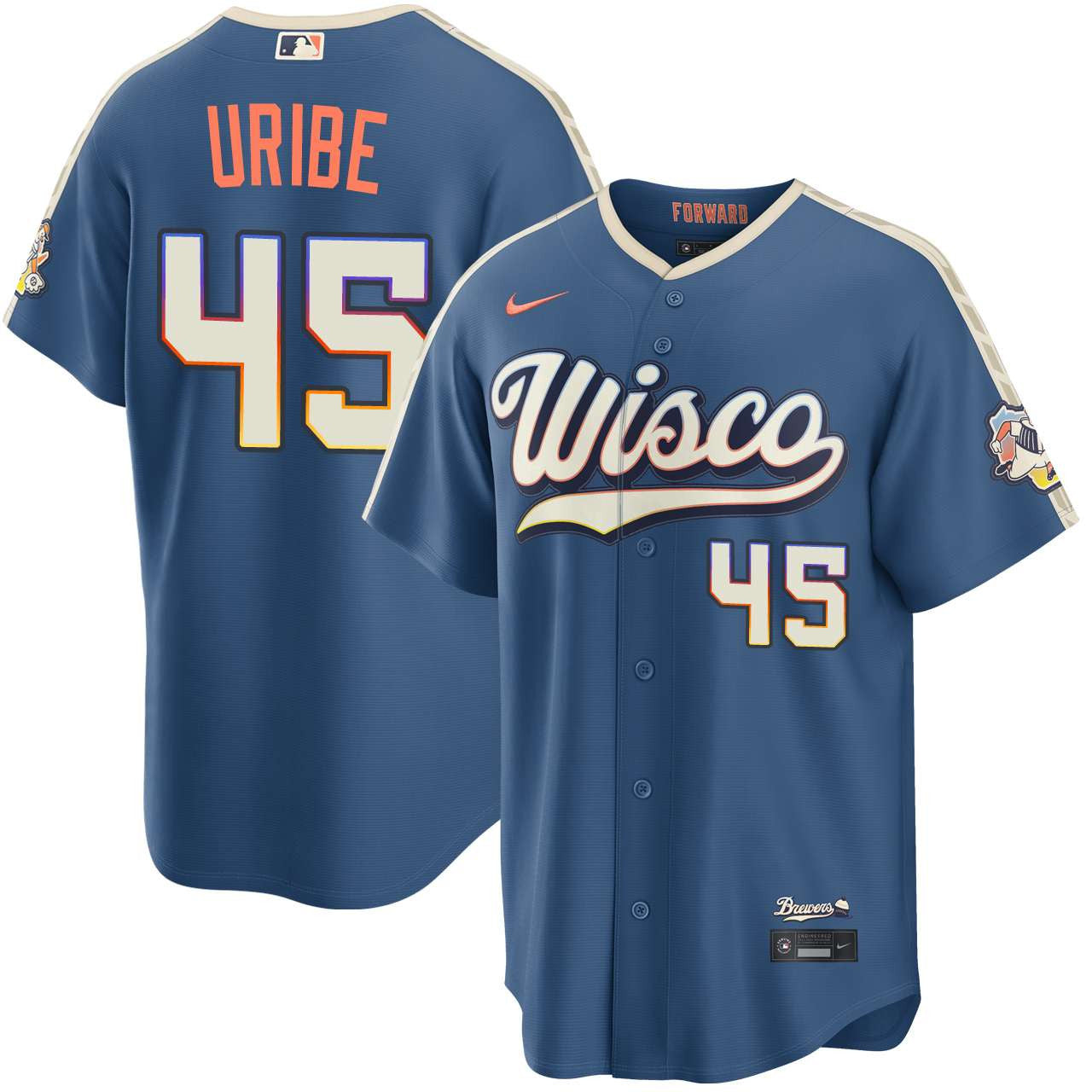 Abner Uribe Milwaukee Brewers 2026 City Connect Stadium Jersey - Mineral Blue