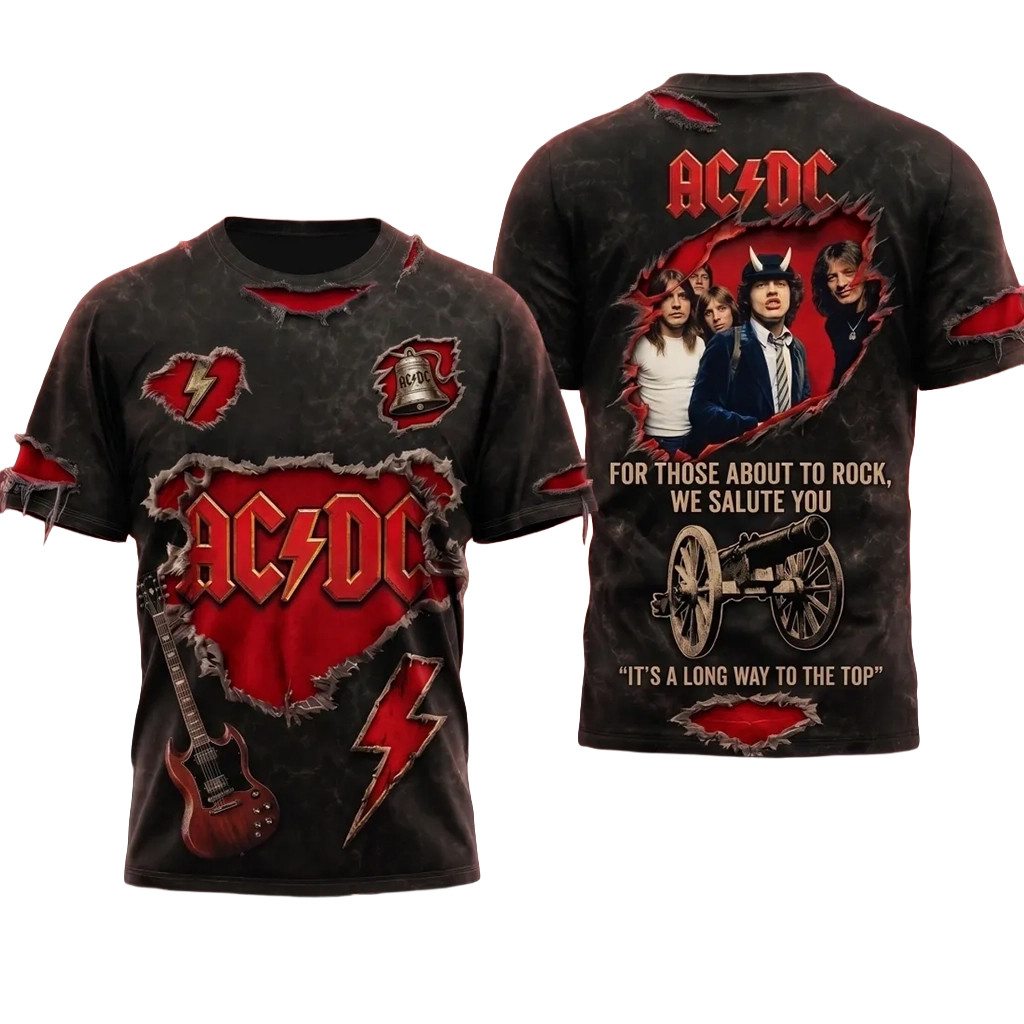 AC DC Band For Those About To Rock Cannon Distressed T-Shirt 2026 AC DC Merch Him Gifts
