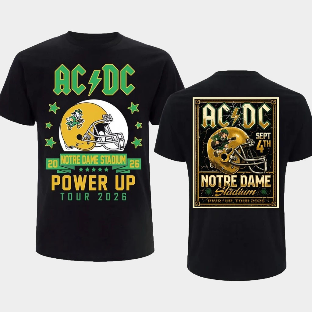 AC DC Merch ACDC Power Up Tour 2026 Notre Dame Tour T-Shirt Presents For Music Lovers