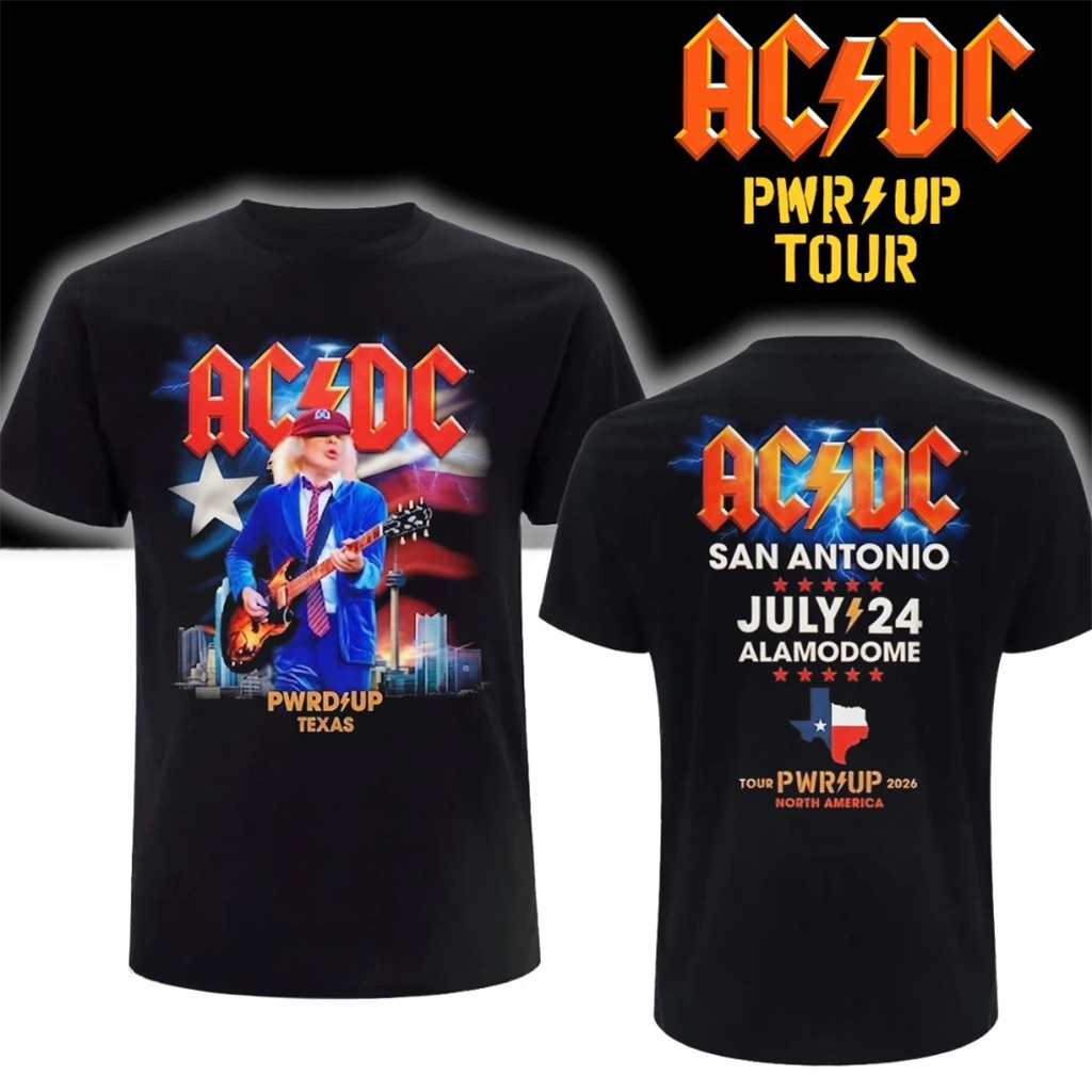 AC DC Merch ACDC San Antonio TX 2026 Shirt Power Up Tour Alamodome Texas Concert Merch Fan Gift