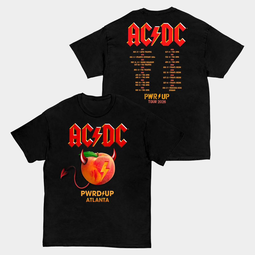 AC DC Merch Atlanta PWR UP Tour 2026 T-Shirt ACDC Tour Merch Gift Ideas For Rock Lovers