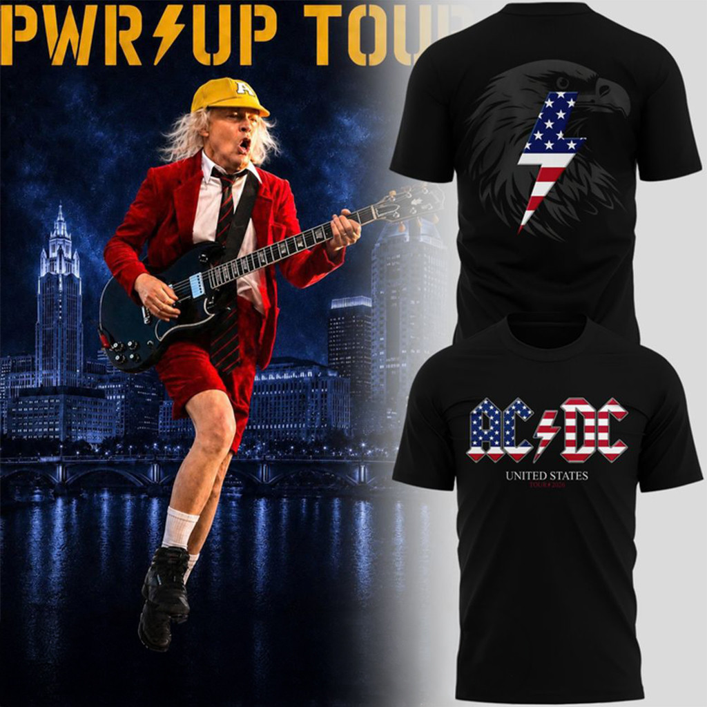 AC DC Power Up Tour 2026 United States Shirt 2026 AC DC Tour Merch Gift For Rock Band Fans