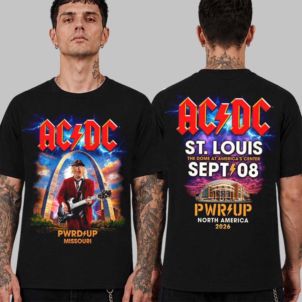 AC DC St Louis MO Event T-Shirt PWR Up Tour 2026 Shirt AC DC Merch Gift For Rock Band Fans