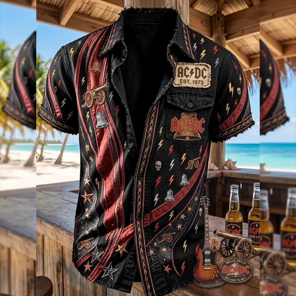 AC DC Vintage Rock Band Hells Bells 2026 Hawaiian Shirt AC DC Merch Best Father's Day Gifts