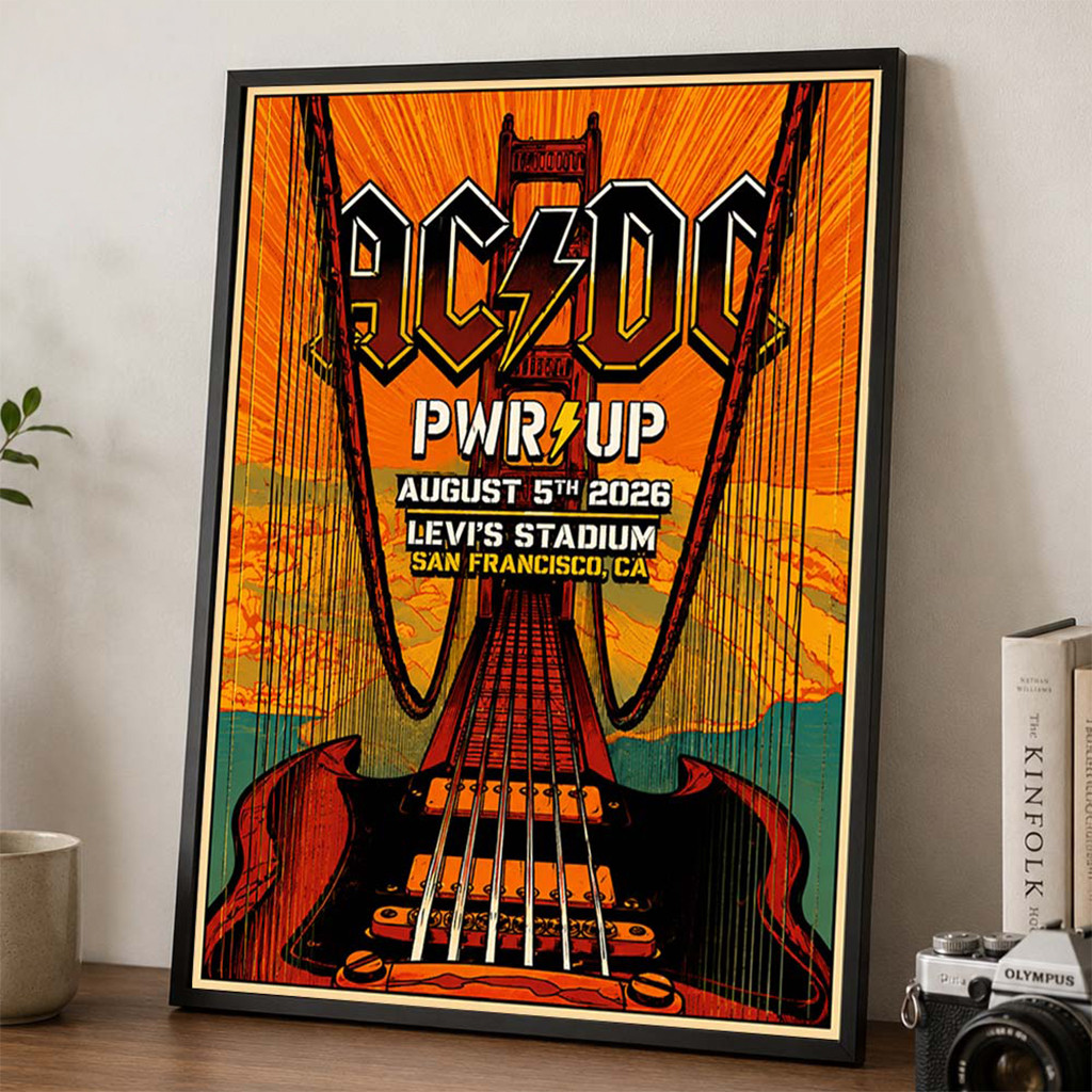 ACDC PWR Up San Francisco California 2026 Litho Poster ACDC PWR Up Tour Merch Wall Decor