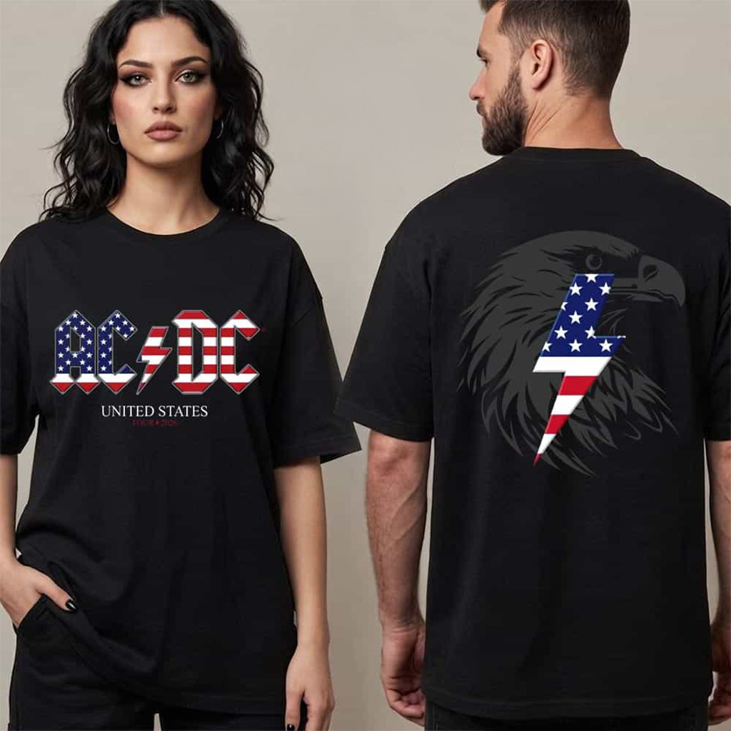 ACDC Pwr Up Tour 2026 Merch USA Eagle Pwr Up 2026 North America T-Shirt Gift For Music Lover