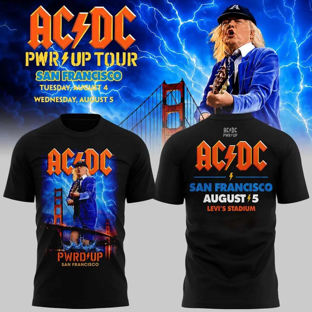 ACDC X San Francisco 49ers Merch Power Up Tour 2026 T-Shirt Levi's Stadium Shirt Fan Apparel