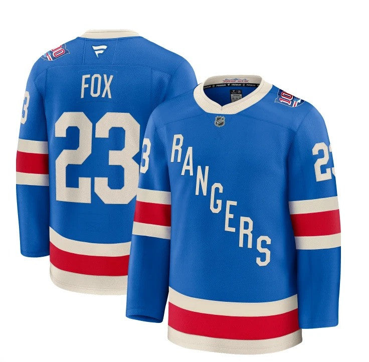 Adam Fox New York Rangers 2025 Stitched Limited Jersey - Blue 1 Adam Fox New York Rangers 2025 Stitched Limited Jersey - Blue