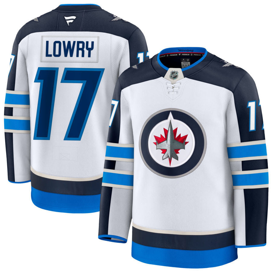 Adam Lowry Winnipeg Jets 2025 Away Jersey - White 1 Adam Lowry Winnipeg Jets 2025 Away Jersey - White