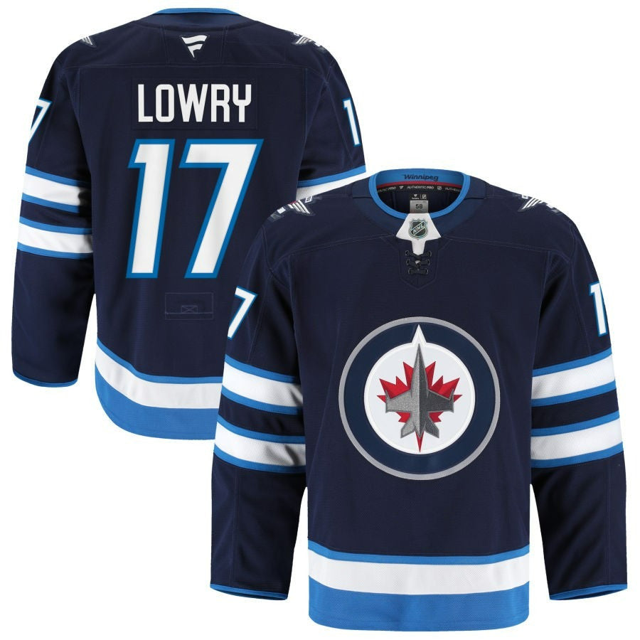 Adam Lowry Winnipeg Jets 2025 Home Pro Navy Jersey 1 Adam Lowry Winnipeg Jets 2025 Home Pro Navy Jersey
