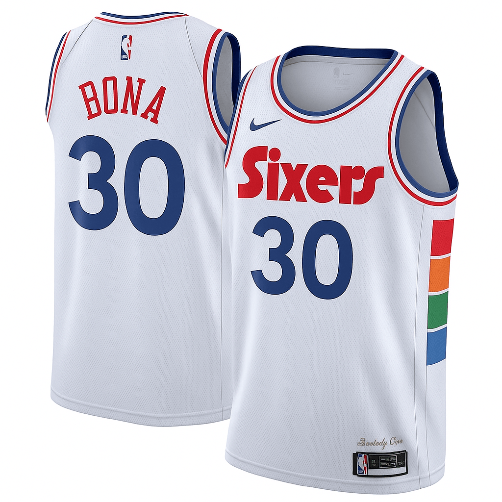 Adem Bona Philadelphia 76ers 2025 City Edition Swingman Jersey - White 1 Adem Bona Philadelphia 76ers 2025 City Edition Swingman Jersey - White